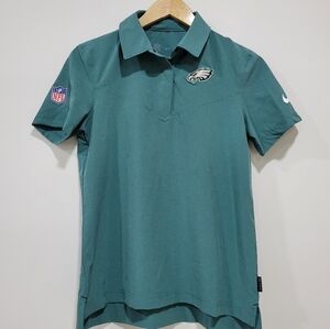Retro NFL Philadelphia Eagles Green Polo With Embroidered Logo Women's Size S